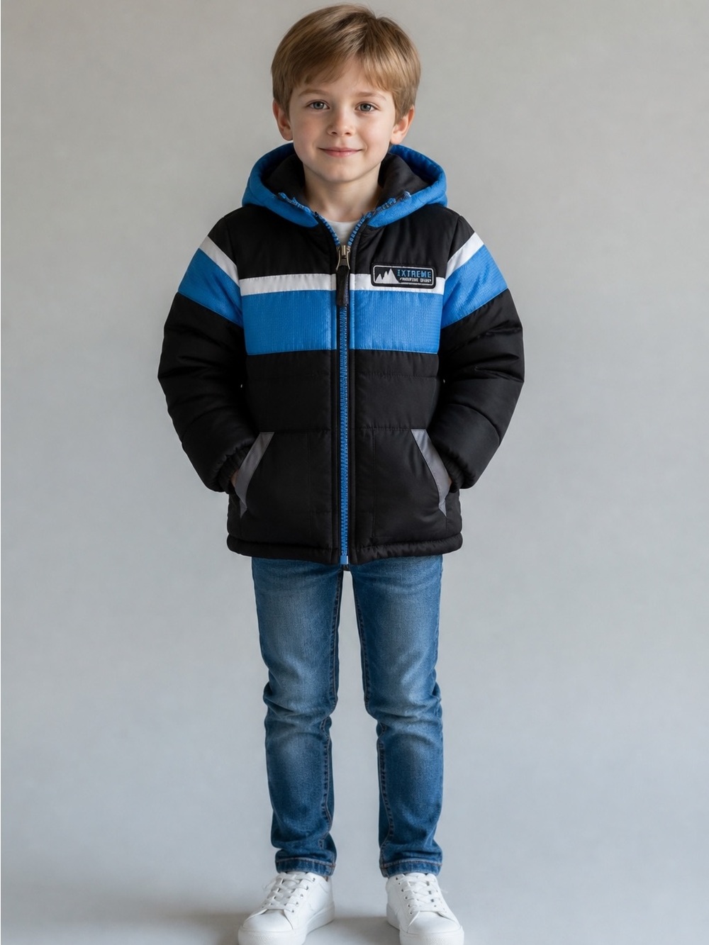 Ixtreme Outerwear Black and Blue boys Puffer Jacket